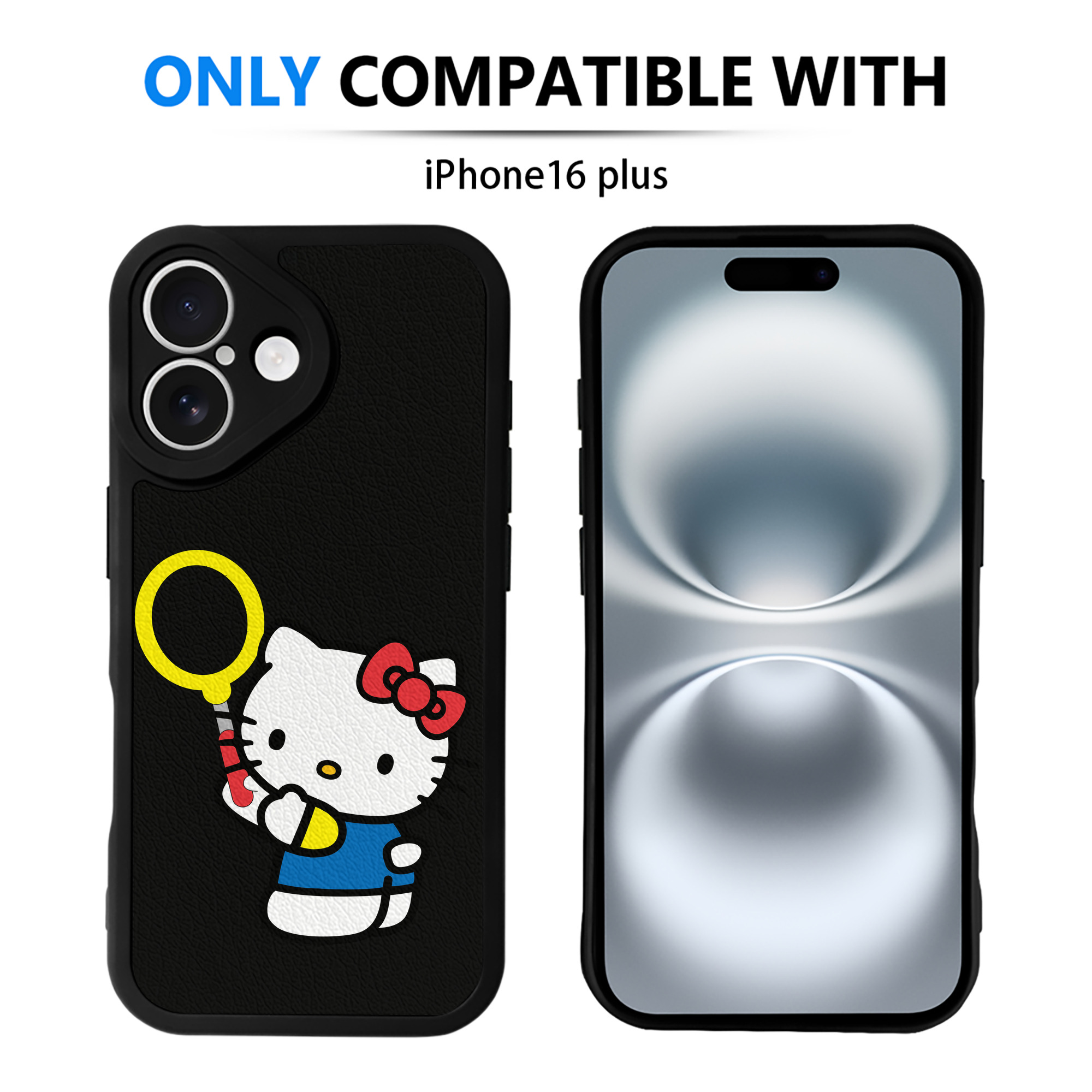 （画像用） Hello Kitty ハローキティ 【iPhone 16シリーズ対応】シリコンスマホケース（レザー調） 材質：シリコン